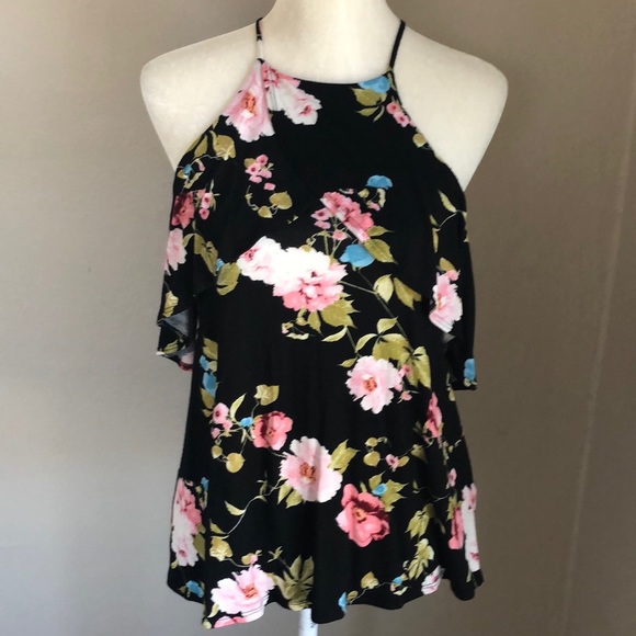 First Love Tops - First Love Off The Shoulder Floral Top